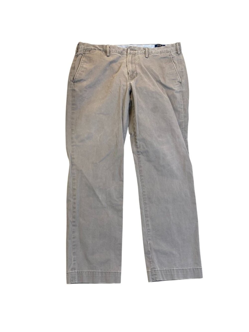 Polo Ralph Lauren Chino Pants Men 38x32 Beige Flat Front Straight Stretch Cotton